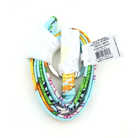 Vera Bradley Lemon Grove Breakaway Cotton Lanyard NWT - Picture 2 of 2